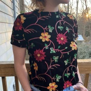 VELVET FLORAL SHIRT:)
